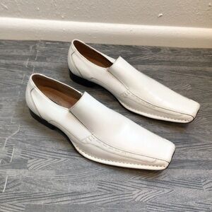 Stacy Adams Templin White Leather Square Toe Loafer